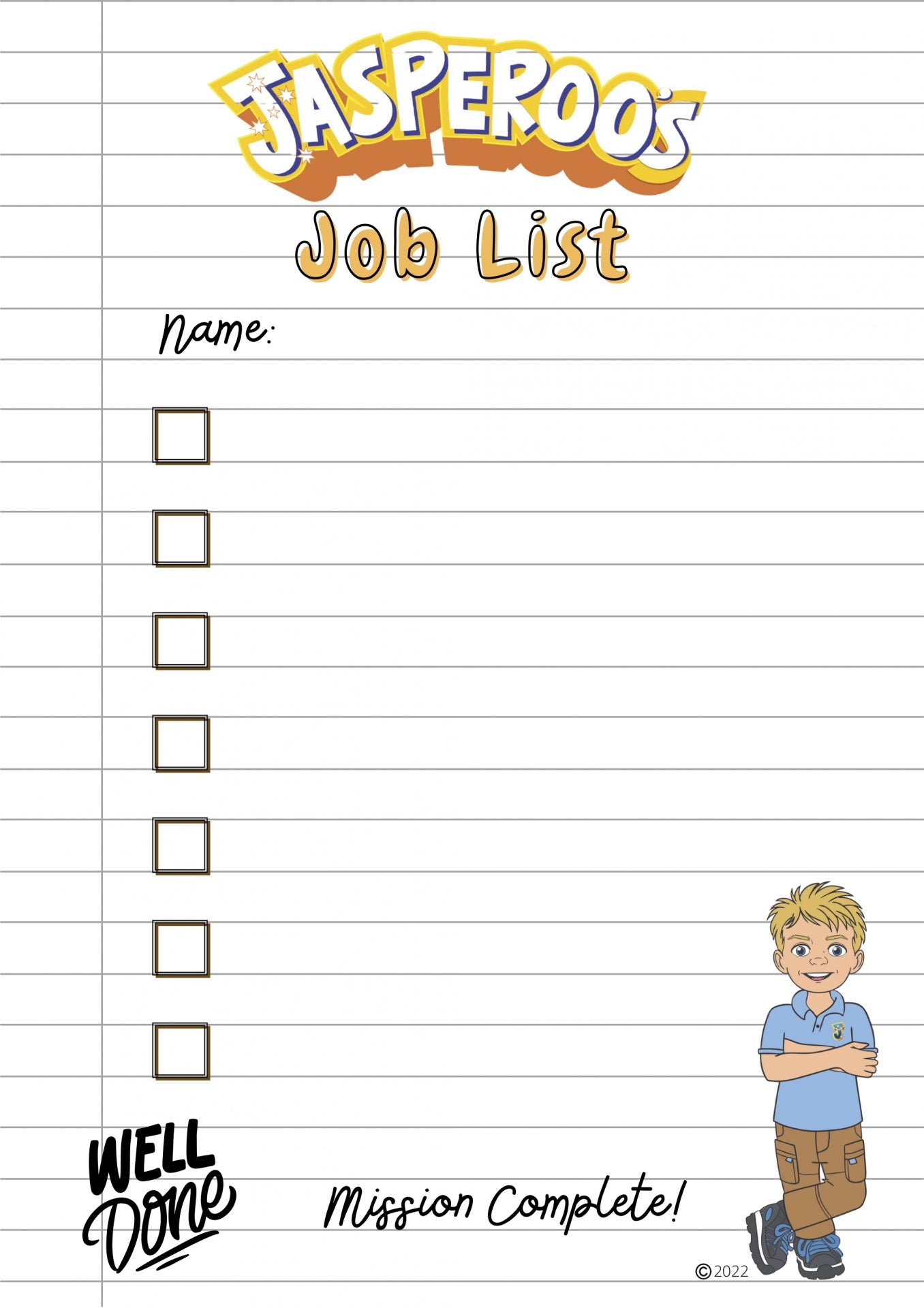 FREE Jasperoo's Job List For Kids